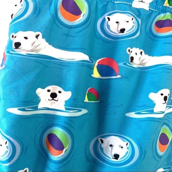 SURF SOCIETY SWIMWEAR BLUE BERMUDA MEN PRINT POLAR BEAR BERMUDA ADJUSTABLE LARGE - Picture 6 of 11